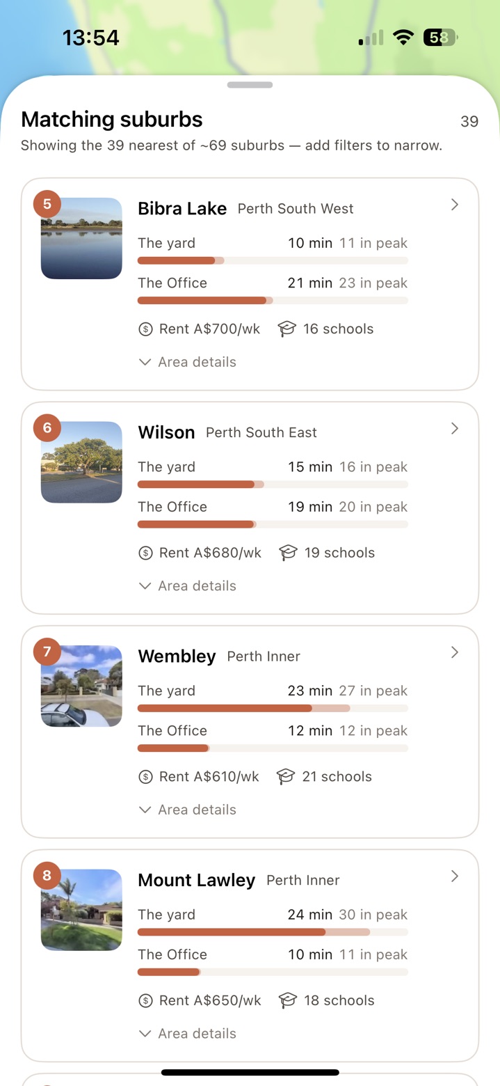 Ranks five to eight: Bibra Lake, Wilson, Wembley and Mount Lawley.