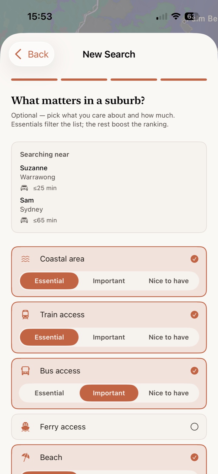 Priorities screen in light appearance